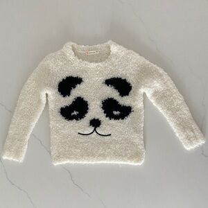 Crewcuts fuzzy panda sweater 3T